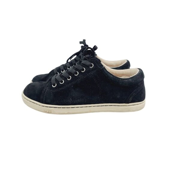 UGG Shoes - UGG Women's Black Tomi Suede Lace Up‎ Low Top Athletic Sneaker Size 7